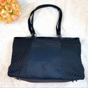 Coldwater Creek Black Purse with Metal Feet Card holder zipper & open pockets